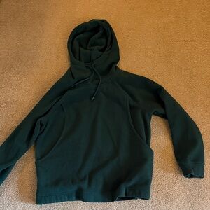 Old Navy Maternity/Nursing Dark Green Hooded Pullover Fleece Sweatshirt